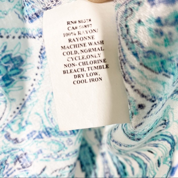 Lucky Brand Teal Paisley Print Sleeveless Top S - Picture 8 of 10